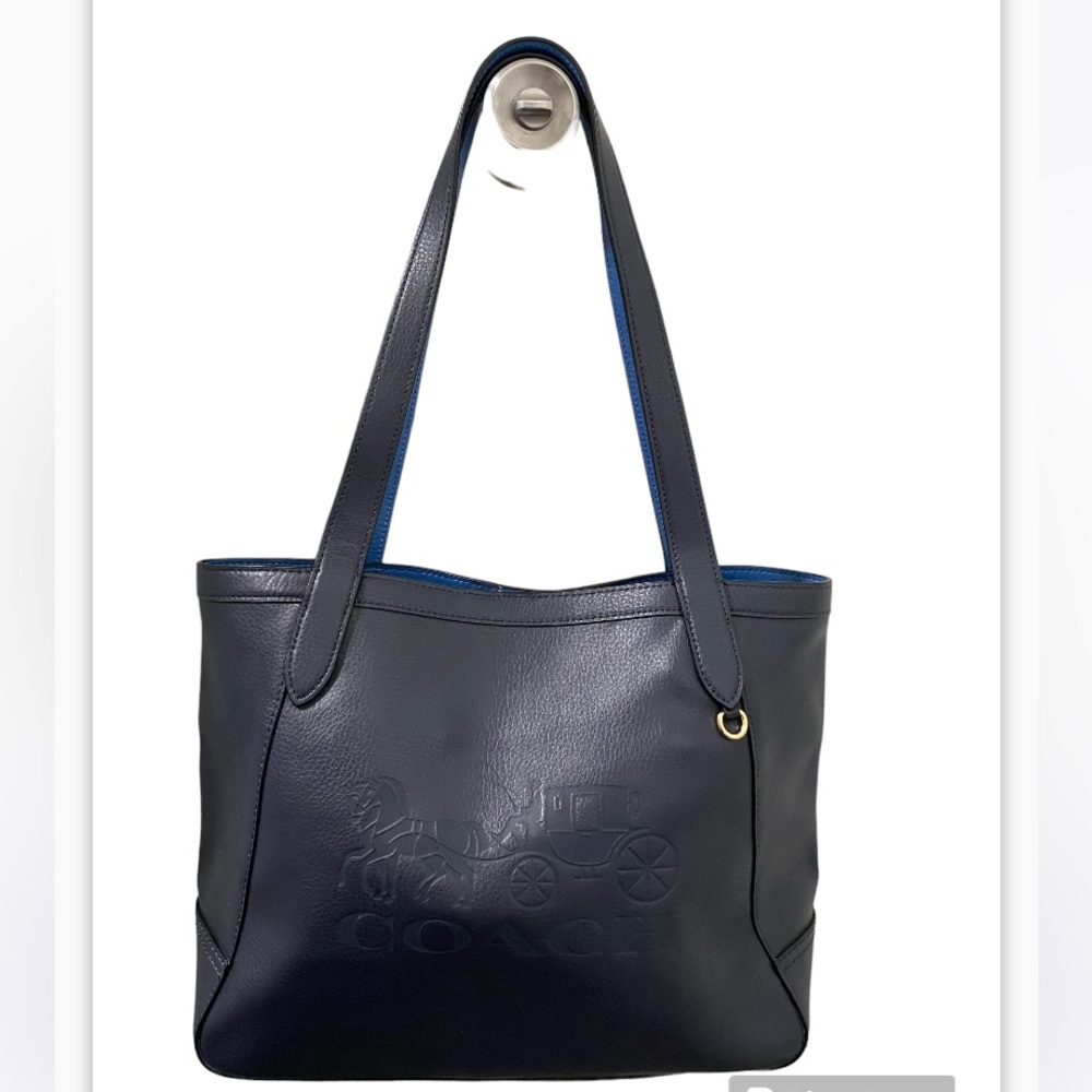 EUC Coach Dark Navy Blue Horse and Carriage Shoulder Bag